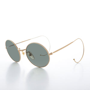 Round Vintage Sunglass with Cable Temples