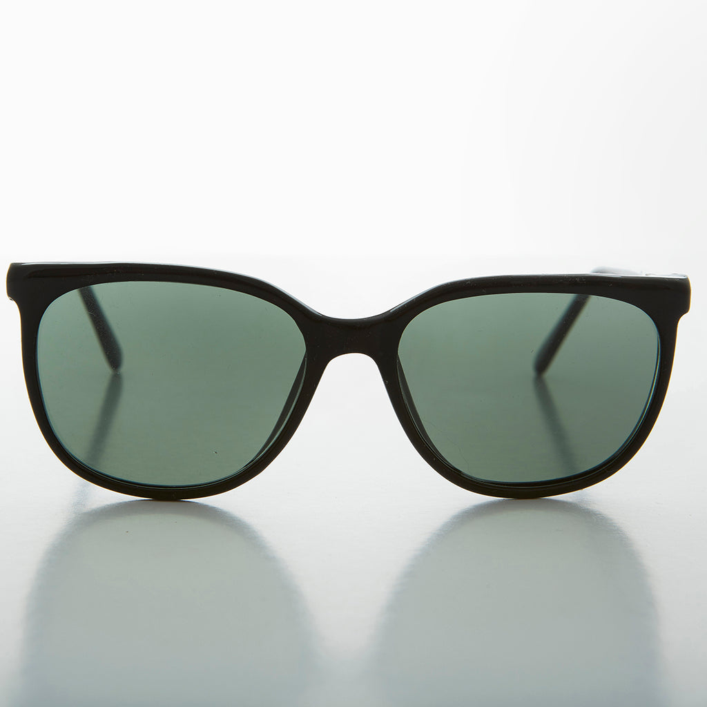 Rounded Square Classic Retro Sunglass with Glass Lens