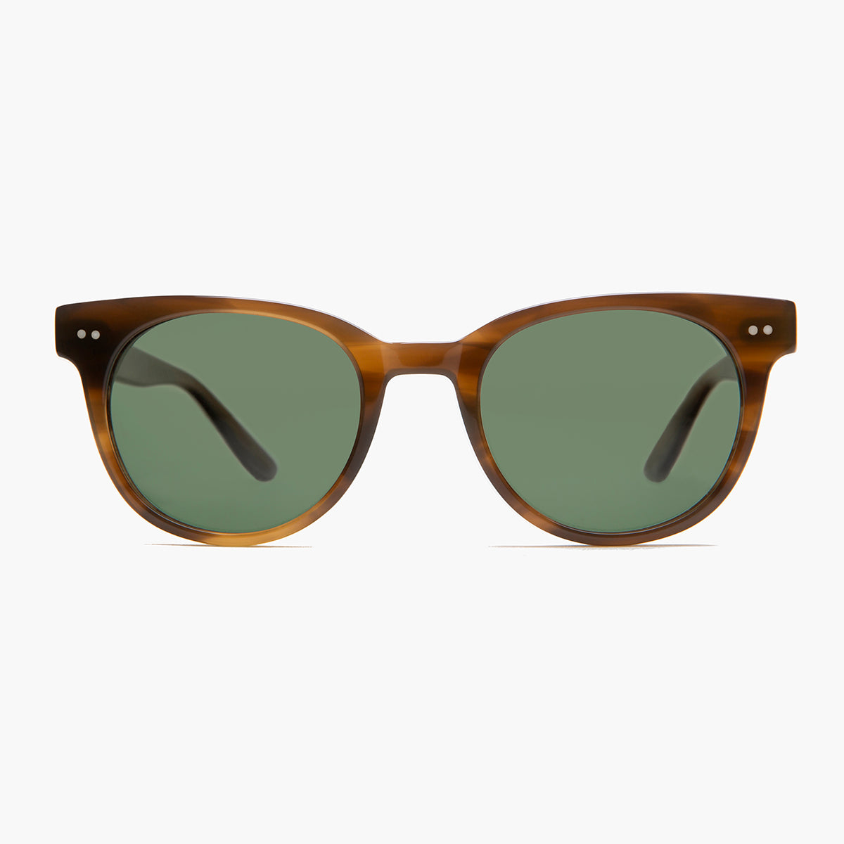 Sunglass Museum Round Hipster Sunglass with Polarized Lens - Darcy - Brown Tortoise / Green Lens