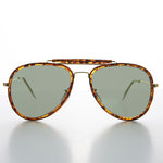 Load image into Gallery viewer, wrapped tortoiseshell vintage aviator sunglass with glass lens
