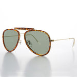 Load image into Gallery viewer, wrapped tortoiseshell vintage aviator sunglass with glass lens
