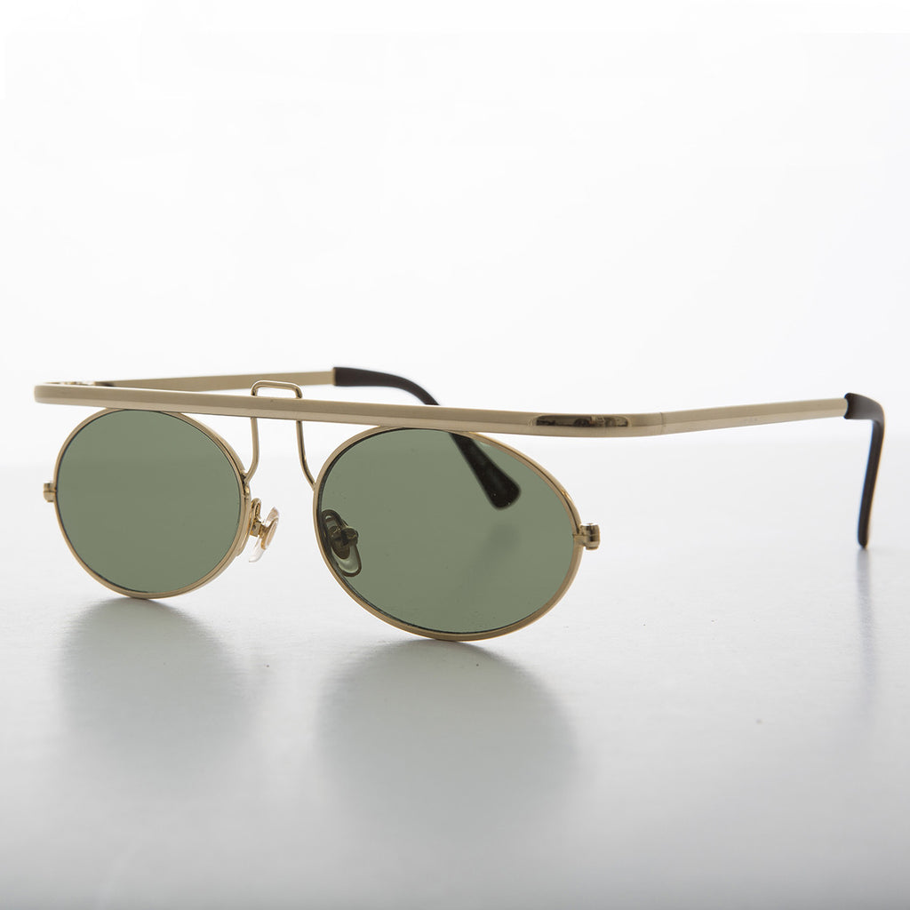 oval lens metal steampunk sunglass