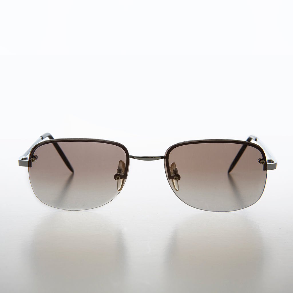 rimless square vintage sunglasses