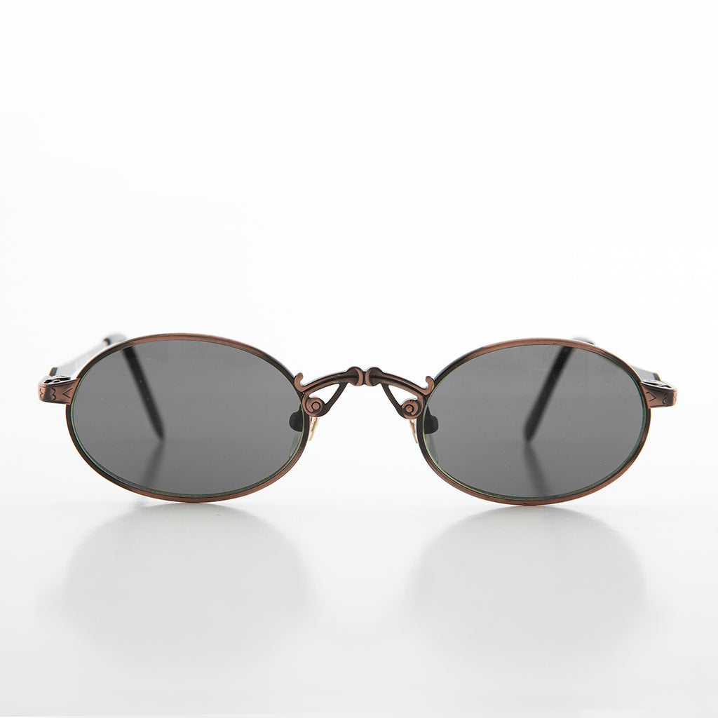 oval punk metal vintage sunglasses