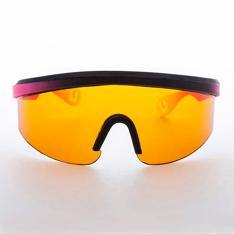 Rare Wrap Sporty Shield Tri-color Sunglass with Blue Blocker Lens