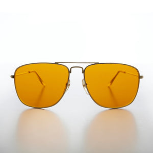 Square Aviator with Amber Blue Blocker Lens