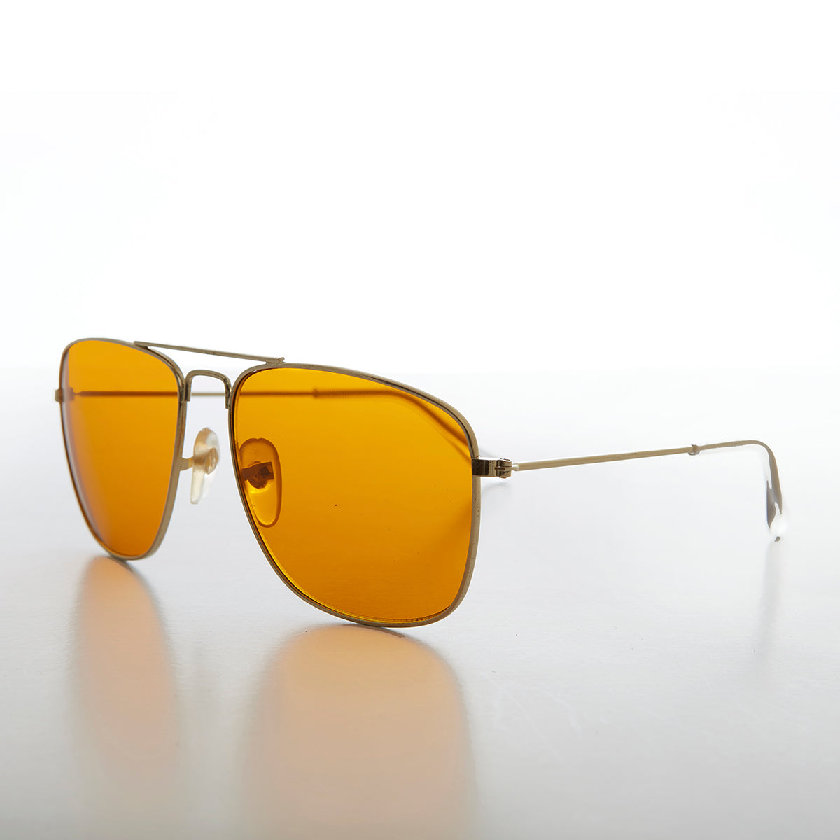 Square Aviator with Amber Blue Blocker Lens