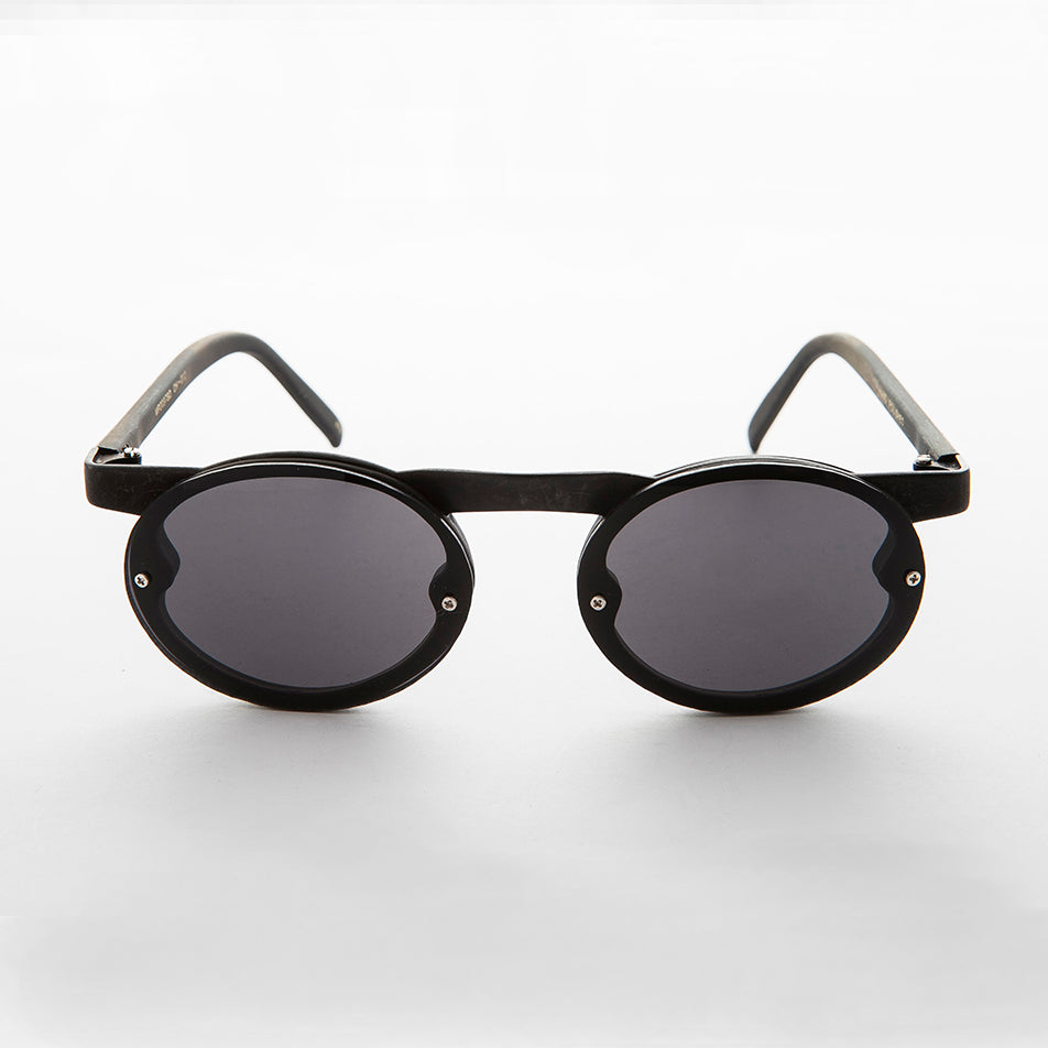 90s Oval Goth Sunglasses with Floating Brow line 