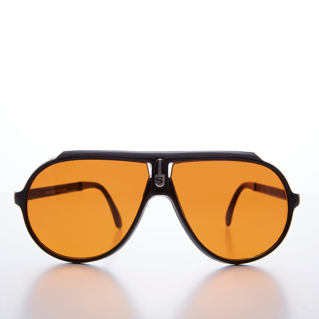 Very 80s Aviator Orange Blue Blocker Lens Vintage Sunglass