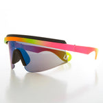 Load image into Gallery viewer, Junior 80s Wrap Around Colorful Sunglass
