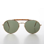 Load image into Gallery viewer, Round Gold Aviator with Tortoiseshell Brow Bar and Temples
