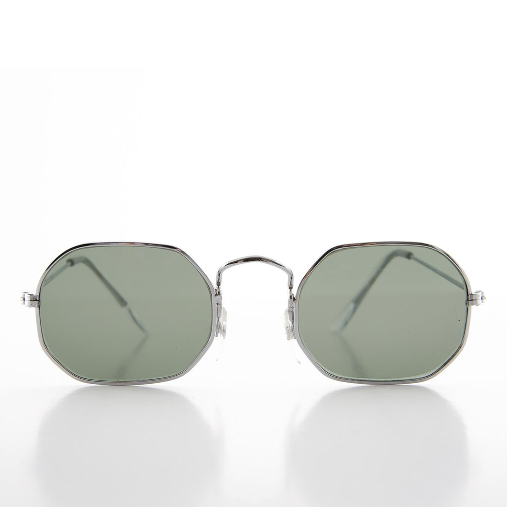 Silver Octagonal Metal Frame Sunglass