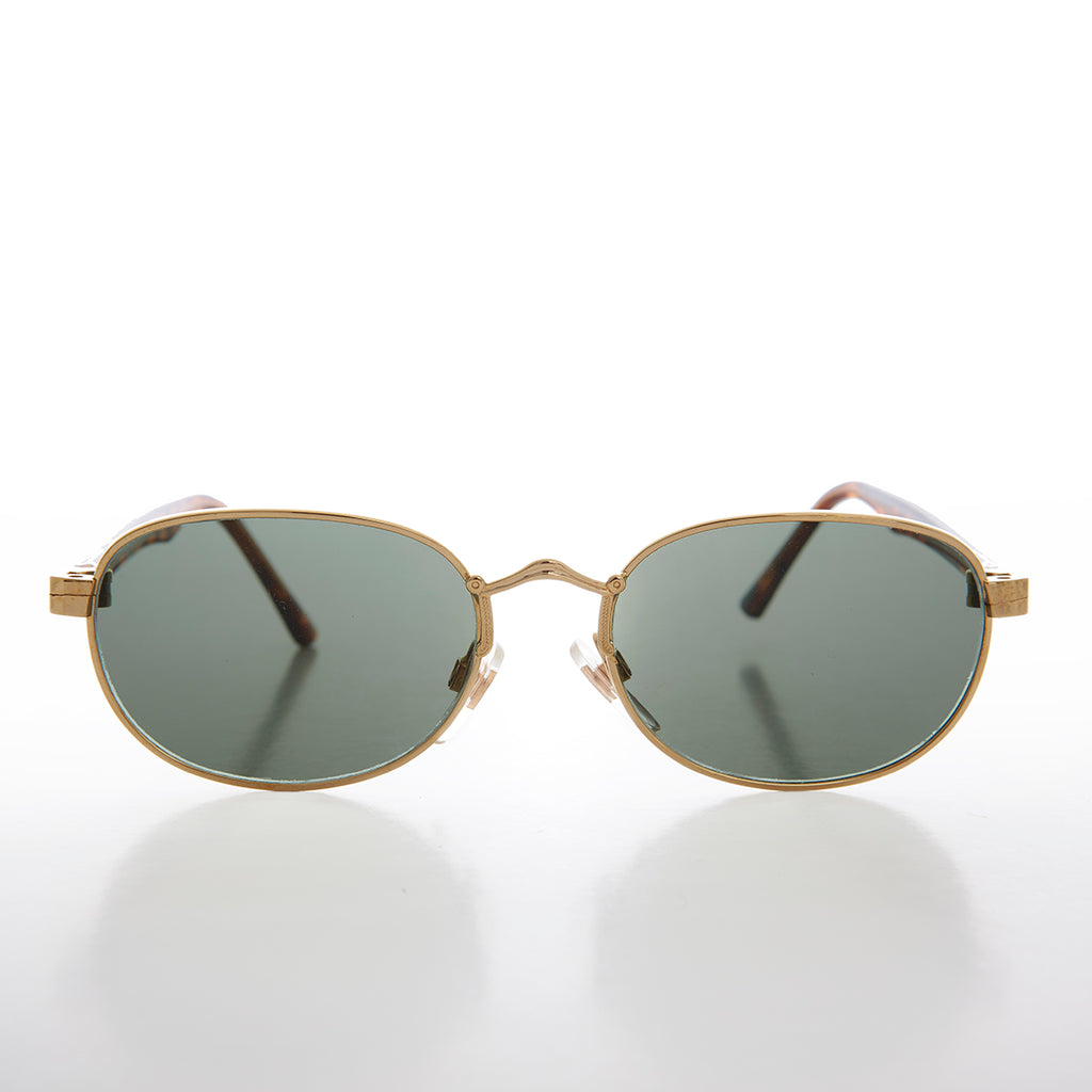 Unisex Gold Sunglass with Glass Lens 